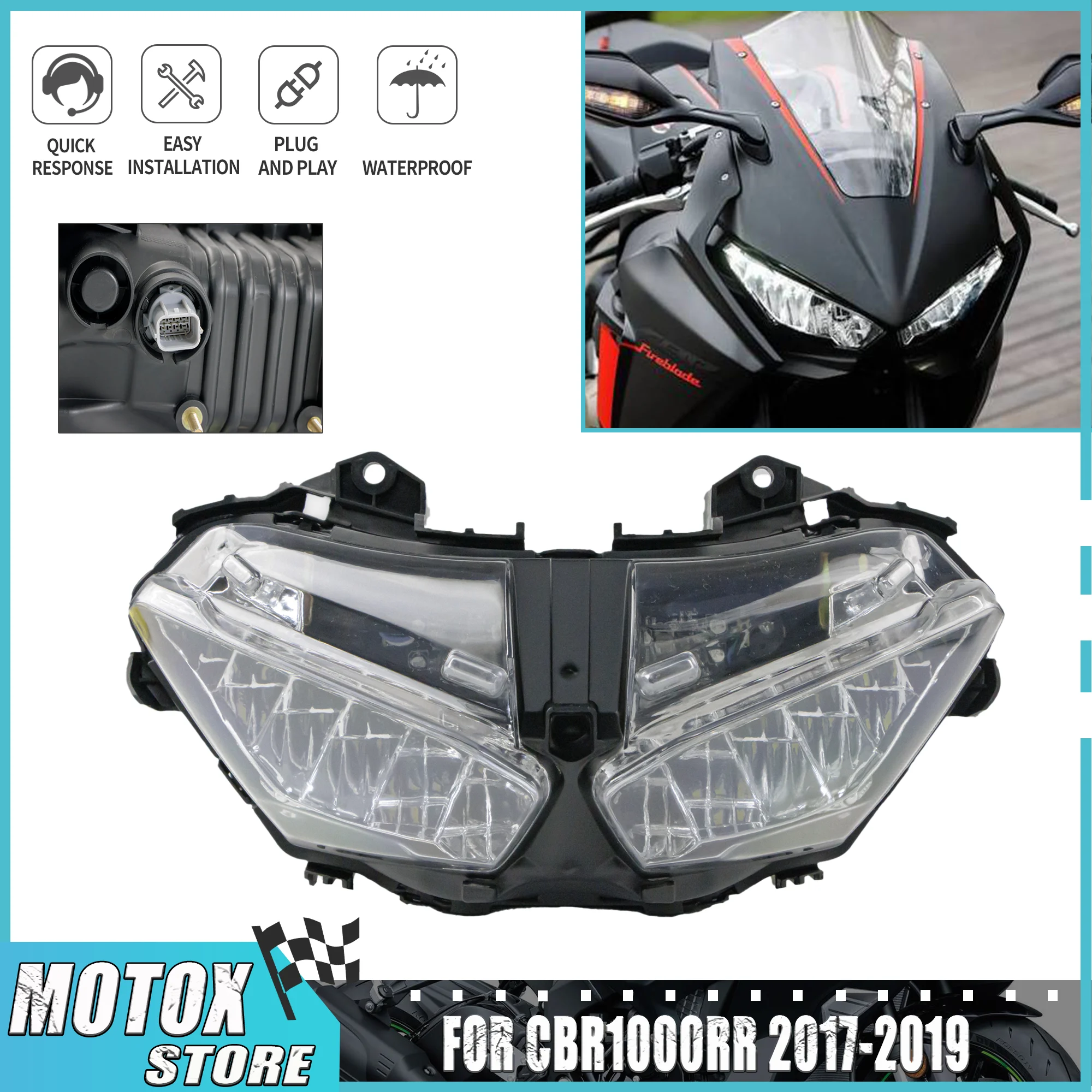 

Motorcycle Front LED Head Light Headlight Fit For Honda Headlamp CBR1000RR CBR1000RR-A 2017 - 2019 CBR 1000 RR SP 2018