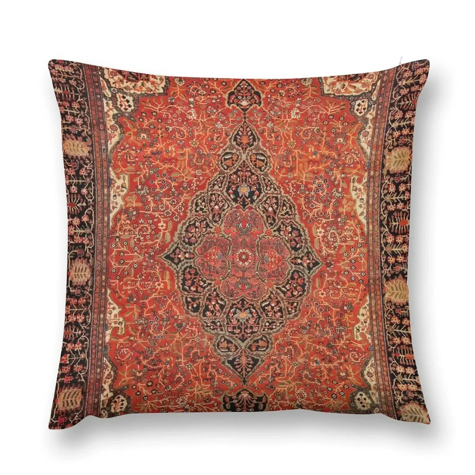 Antique Persian Sarouk Farahan Rug Print Throw Pillow Christmas Pillowcase Christmas Covers luxury home accessories pillow