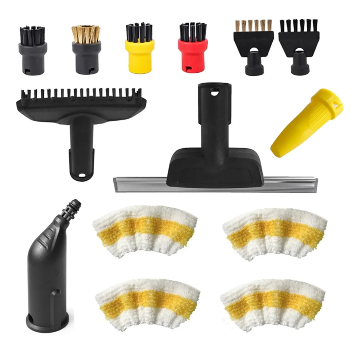 Window Nozzle Scraper Round Brush Steam Mop Set for Karcher SC1 SC2 SC3 SC4 SC5 SC7 Steam Cleaner Part Replacement Parts