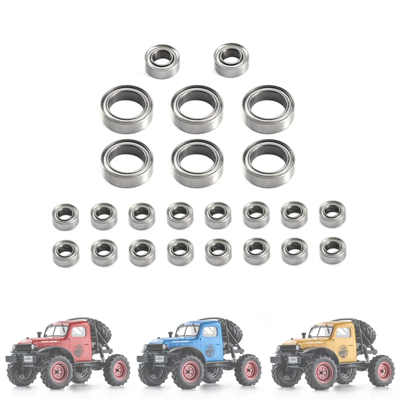 Set di cuscinetti a sfera in acciaio da 24 pezzi per FMS FCX24 1/24 RC Crawler Car Parti di aggiornamento Accessori di ricambio