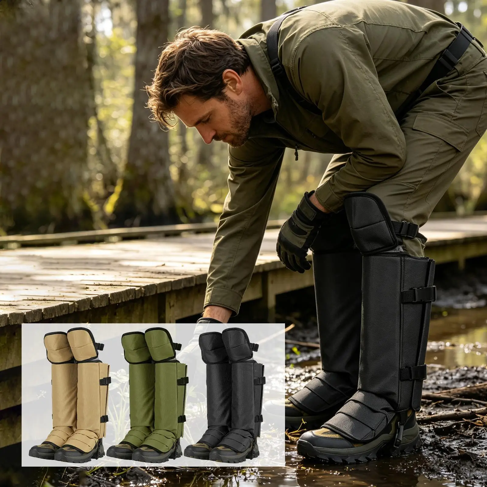 Waterproof Winter Trail Gaiters Cold Weather Leg Protection Boot Gaiters Snowboarding Hiking Climbing Camping for Men Women
