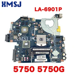 XMSJ For P5WE0 LA-6901P Acer Aspire 5750 5750G 5755G Laptop Motherboard PC PN MBBYK02001 Socket PGA989 DDR3 HM65 GT630M GPU 2G