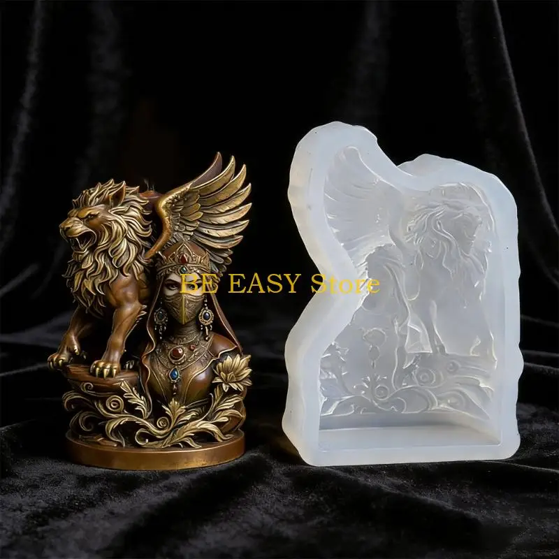E28F Food Grade Silicone Lioness Wing Woman Candle Mould For Art Projects And Creative Gift Making