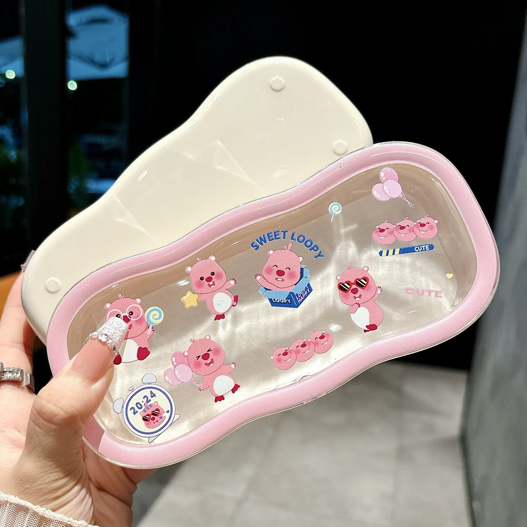 New Loopy Glasses Case Cute Storage Box Anime Kawaii Cartoon Transparent Sunglasses Protective Case Gifts for Girl