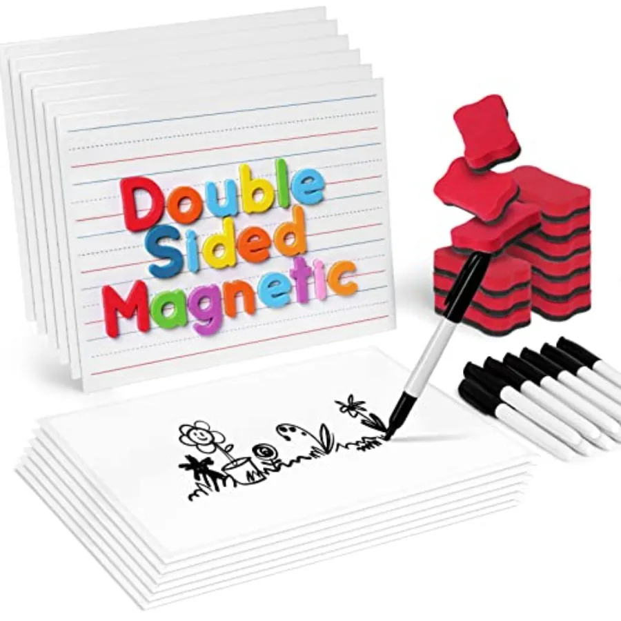 

Набор магнитных досок для сухого стирания: маленькая двусторонняя доска с линовкой для студентов и обучения