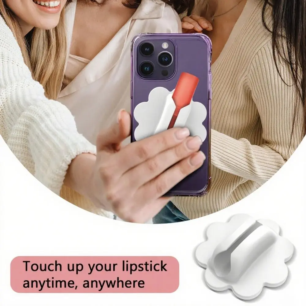 

Новый магнитный силиконовый держатель для губной помады в форме цветка, блеск для губ с защитой от потери, чехол для телефона, мини-многофункциональный чехол для телефона с помадой