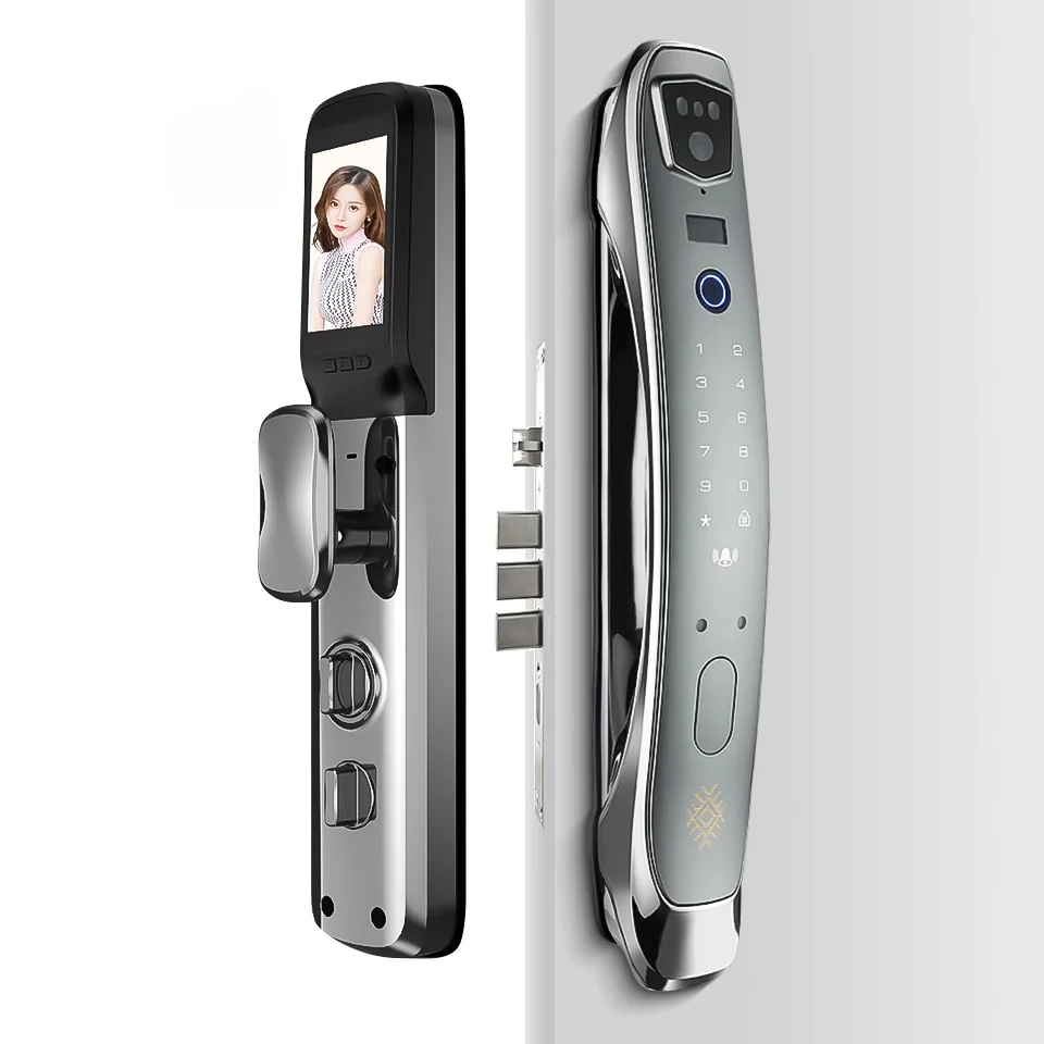 3D Face Recognition  Wifi Real Time Intercom   Inteligentes Smart Fingerprint Door Lock with Camera