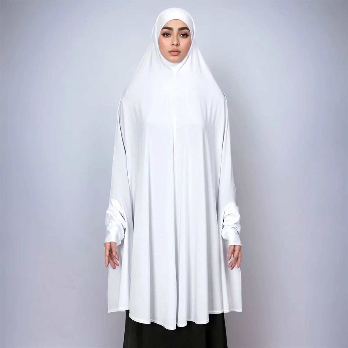 Khimar longo hijab cachecol muçulmano feminino grande amira sobrecarga roupas de oração islam manga longa abaya árabe topos eid ramadan lenço