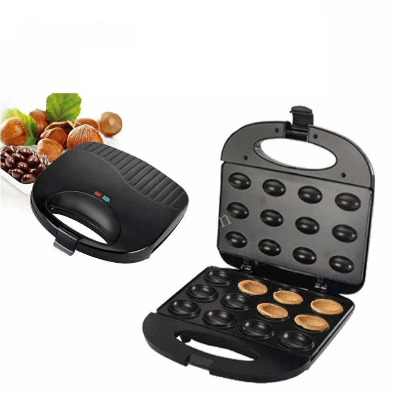 Electric Walnut Cake Waffle Maker With Nuts 12 Holes Cooking Kitchen Biscuits Making for Baking Business Nuts Waffle