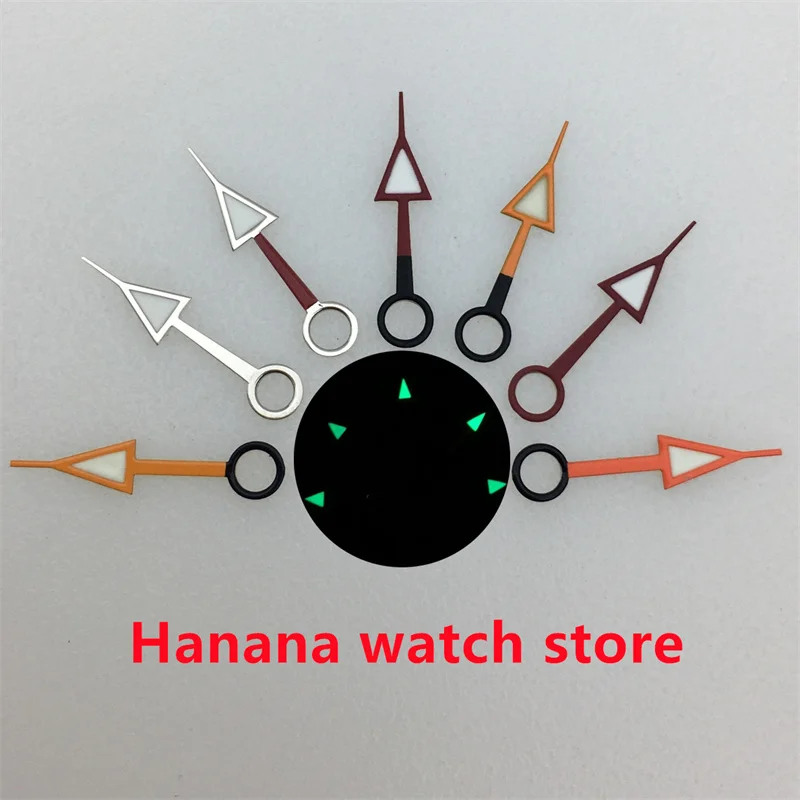 Новая стрелка GMT, серебристая, красная, оранжевая, зеленая, светящаяся, подходит для механизма HH34.