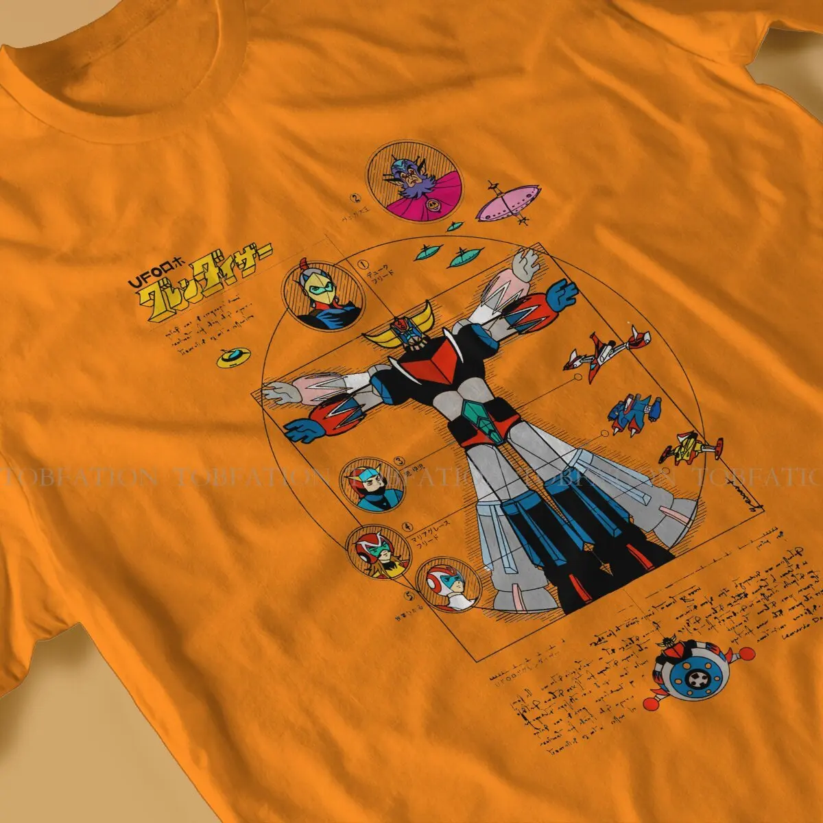 DaVinci Color Anime UFO Robot Grendizer Actarus Men T Shirt Cotton Punk Crewneck TShirt Harajuku Streetwear image 4