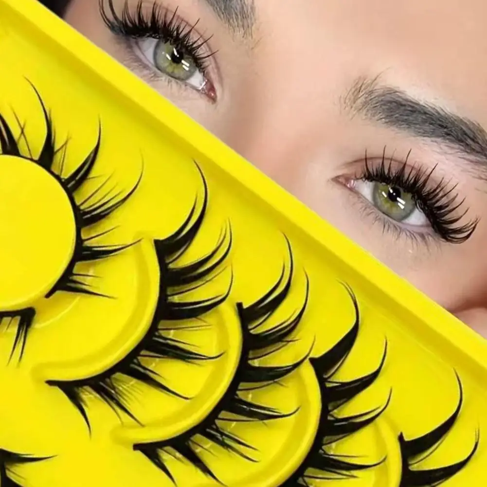 Slant Flying Full Strip Falsche Wimpern 3D Natürliche Dichte Locken Weiche Kreuz Anime Gefälschte Wimpern Verlängerung Make-Up