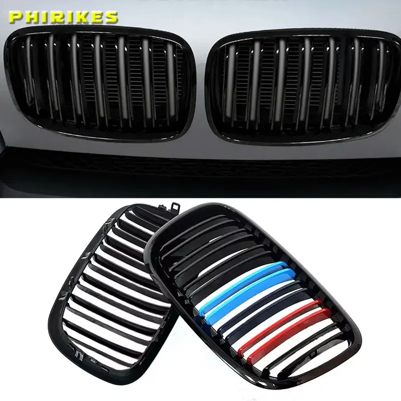 

Для BMW X5/E70/X6/X6M 2007-2013 решетка переднего бампера, впускная решетка для почек, комплекты решеток с двойной линией