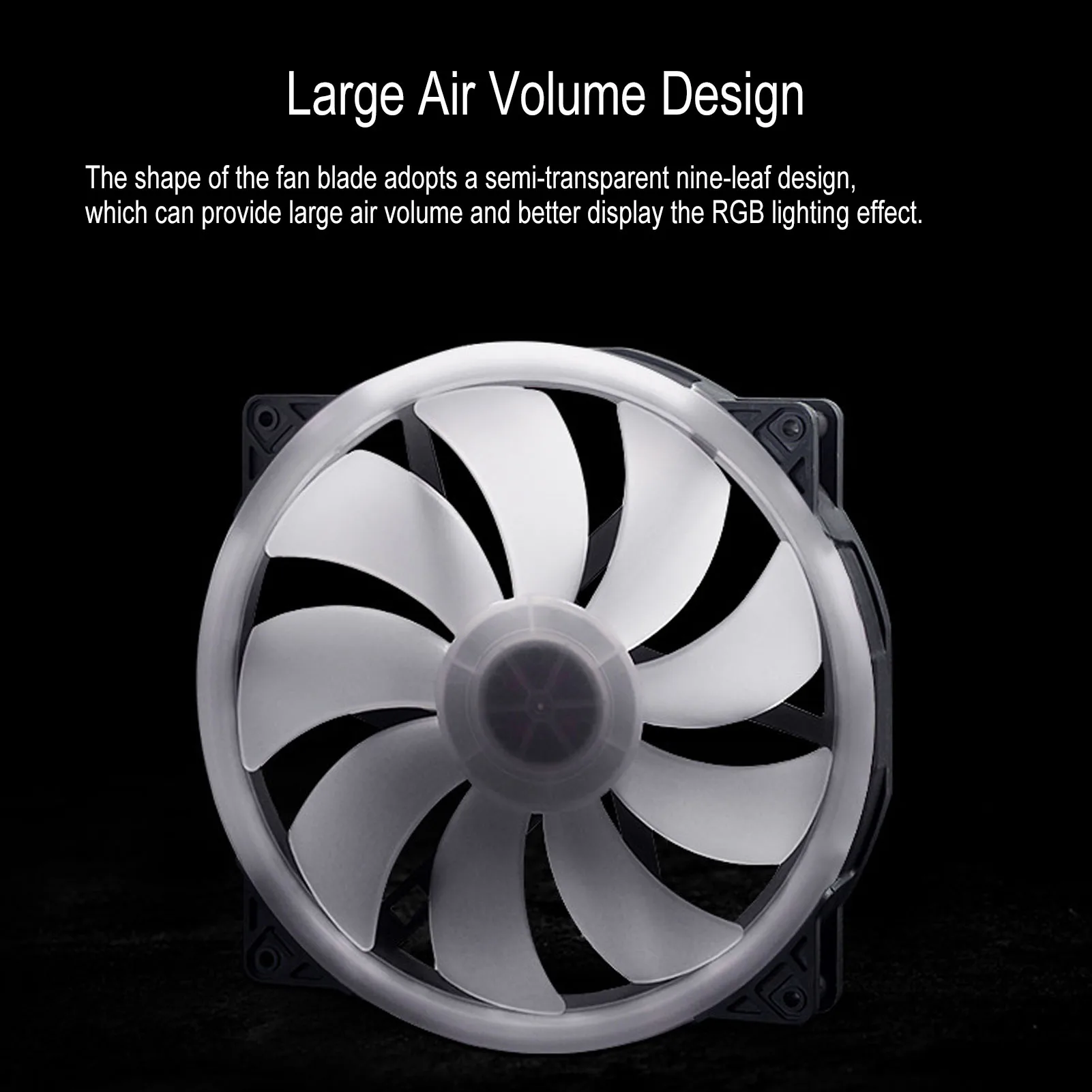 Case Fans Large Air Volume ARGB Light Synchronization Hydraulic Bearing Silent Low Noise 200mm 4PIN PWM 5V Computer Fan RGB Fans