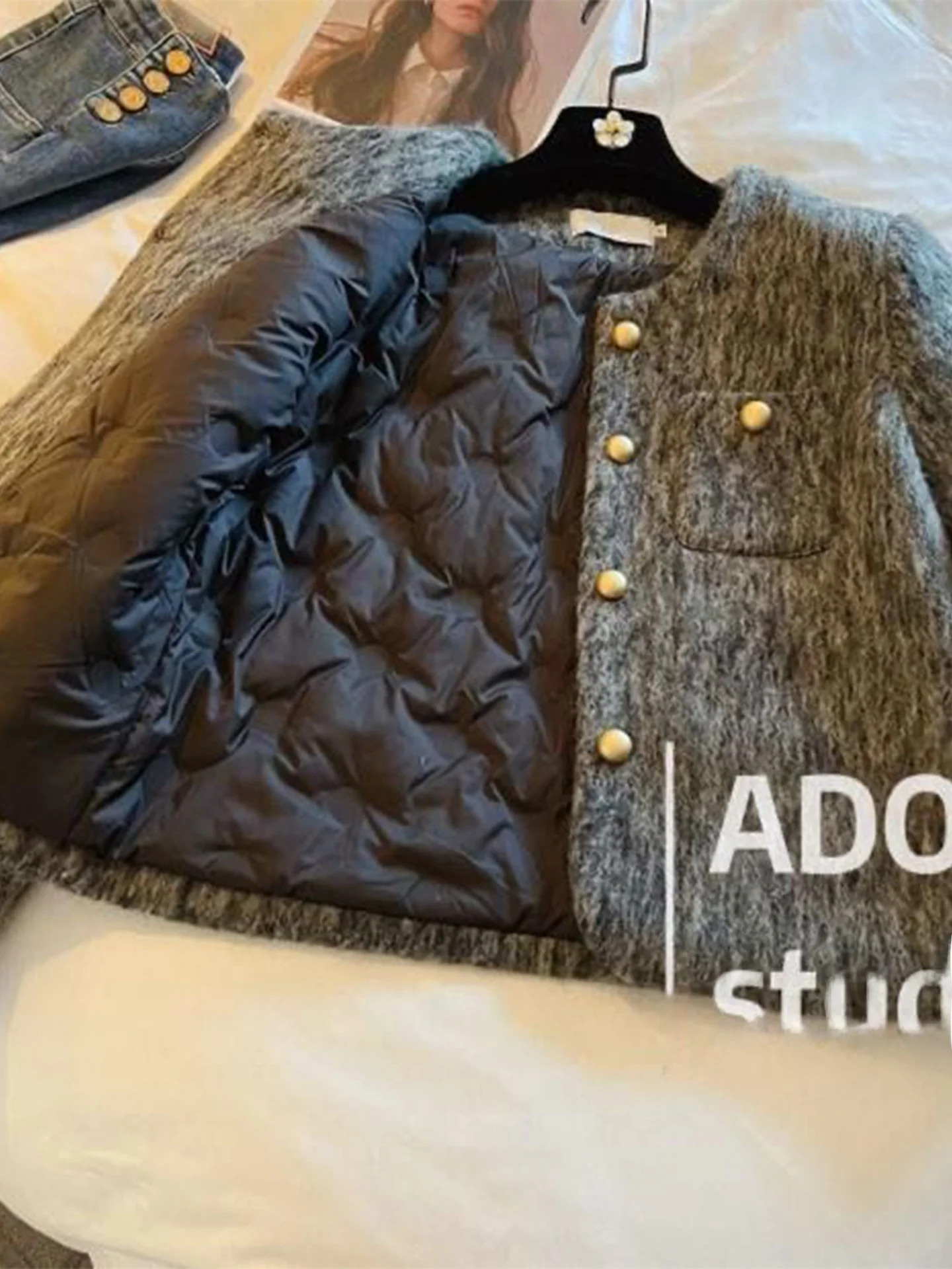 

Женское круглое шерстяное пальто с одной пуговицей, роскошный свободный крой, длинный све, однотонный