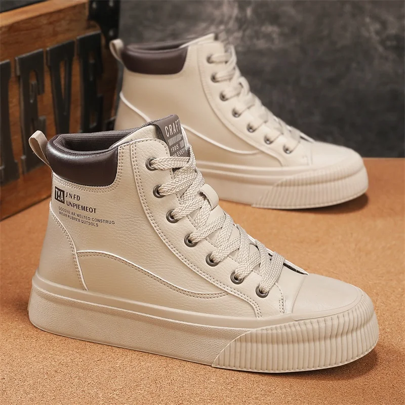 الرجال الأحذية 2025 منصة جديدة الأحذية في الهواء الطلق مقاوم للماء أحذية رياضية كاجوال العمل الرجال حذاء من الجلد المشي أحذية أمان رجالي رياضي #1