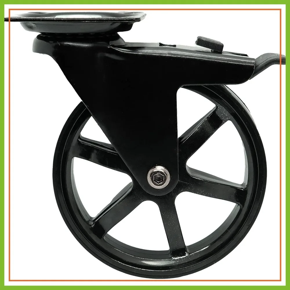 

400-lb Capacity Heavy-Duty Casters, 4" Vintage Series, Polyurethane Non-Marking Wheels, 360° Swivel Silent Industrial, Set of 4, Black