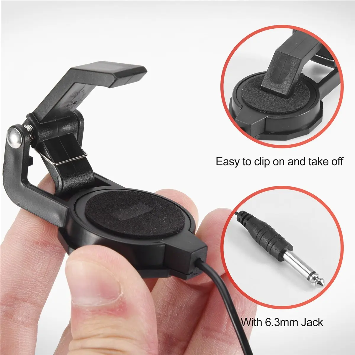 (ABHW) Captador Clip-On para Violão Acústico, Mandolim, Bouzouki, Violino, Banjo, Ukulele, Alaúde