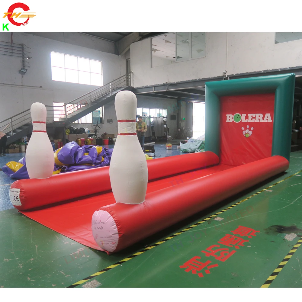 Fast Shipping 6x2.5m Inflatable Bowling Ball Arena Interactive Carnival Inflatable Bowling Lane Playground Sports Entertainment