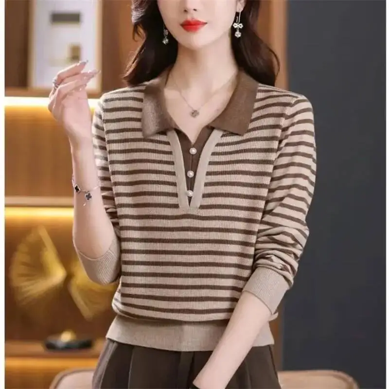 الكورية الخريف الشتاء المرأة البلوز كل مباراة بدوره إلى أسفل طوق اللون حجب وهمية قطعتين سترة محبوك الإناث