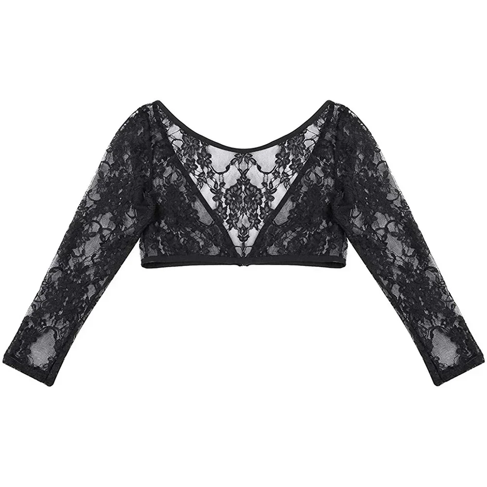 Female Women's Tops Lace Seamless See Through Shaper Shirt Sheer Shirts Shoulder Sleeve Stretch Blouses Comfy