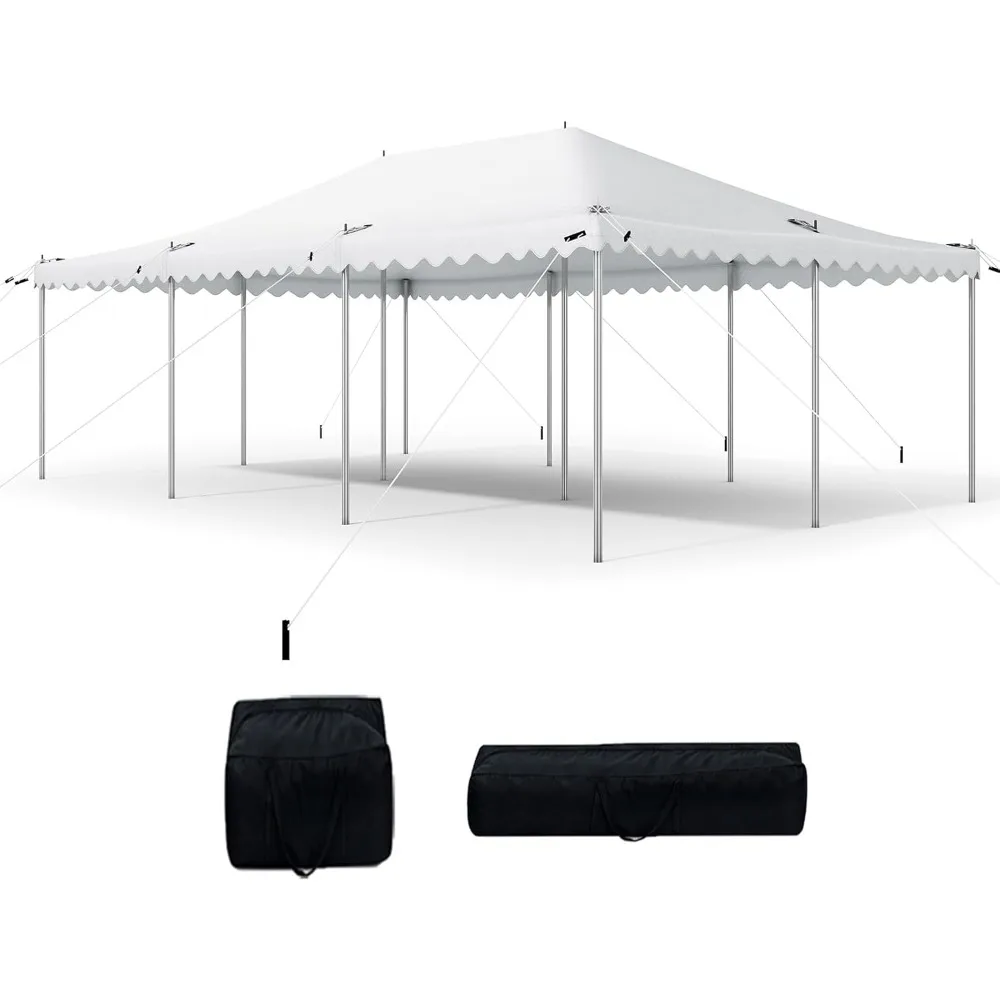 Party Tent Heavy Duty Fire Retardant Pole Tent Weekend Canopy Easy Set Up with 120 Person Capacity, Outdoor Canopies for Parties