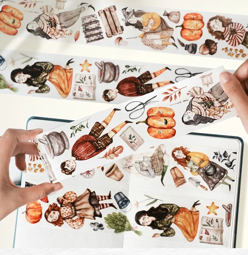 

Хэллоуин тыква приключения ведьма высечка ПЭТ лента васи принадлежности для рукоделия DIY Скрапбукинг изготовление карт Декор план наклейка