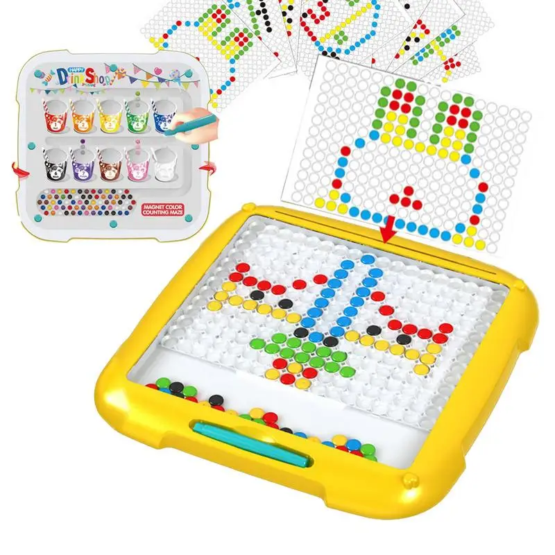 

Magnetic Drawing Board Kids Dot Art Doodle Board Preschool Learning Toys With Magnetic Pens And Beads For Girls Boys Kids