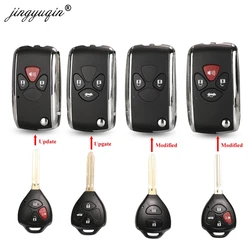 Jinyuqin-Étui à clé à distance pour Toyota Avlon Crown, coque de clé Toyota 43, CorTrustCamry RAV4 Reiz Yadditif Prado, 2 boutons, 3/4 boutons de pompage