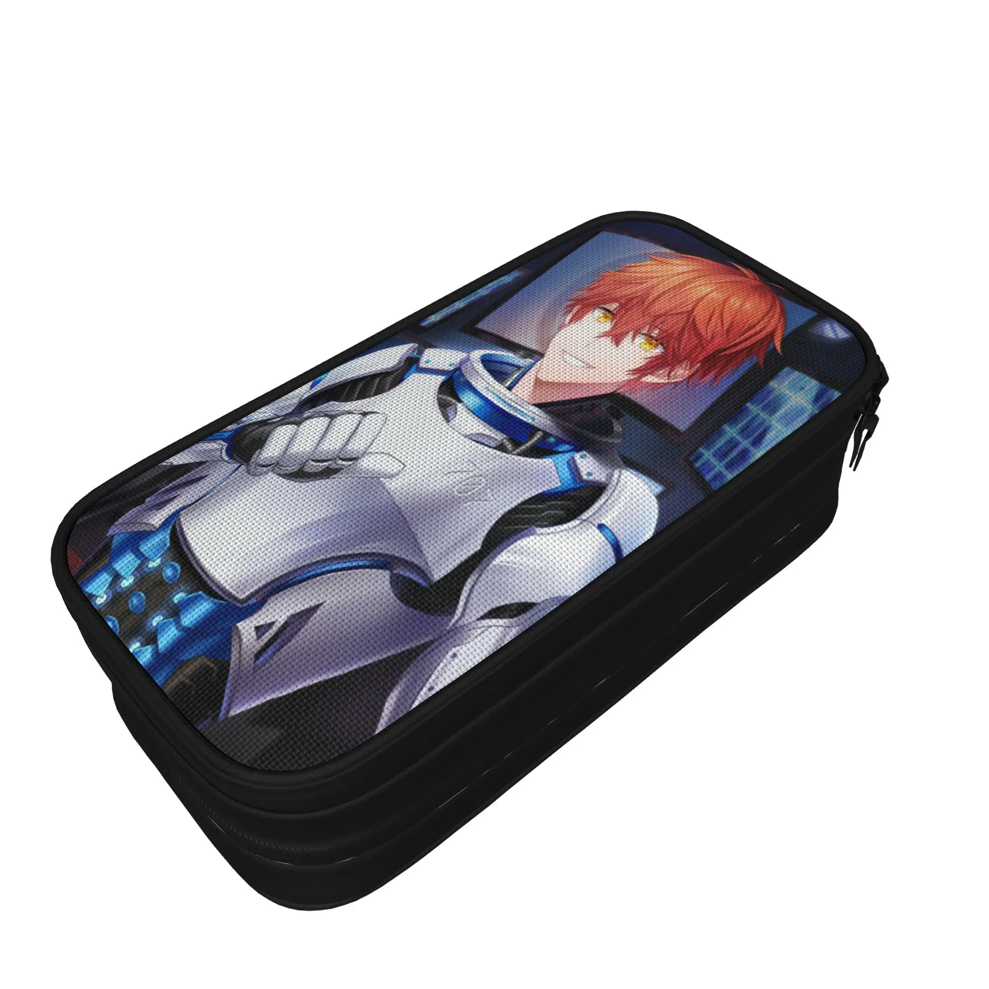 Game Mystic Messenger Seven 707 Pencil Case  Double Layer Pencil Pouch Boy Girl Cute College Pencil Cases Stationery Organizer