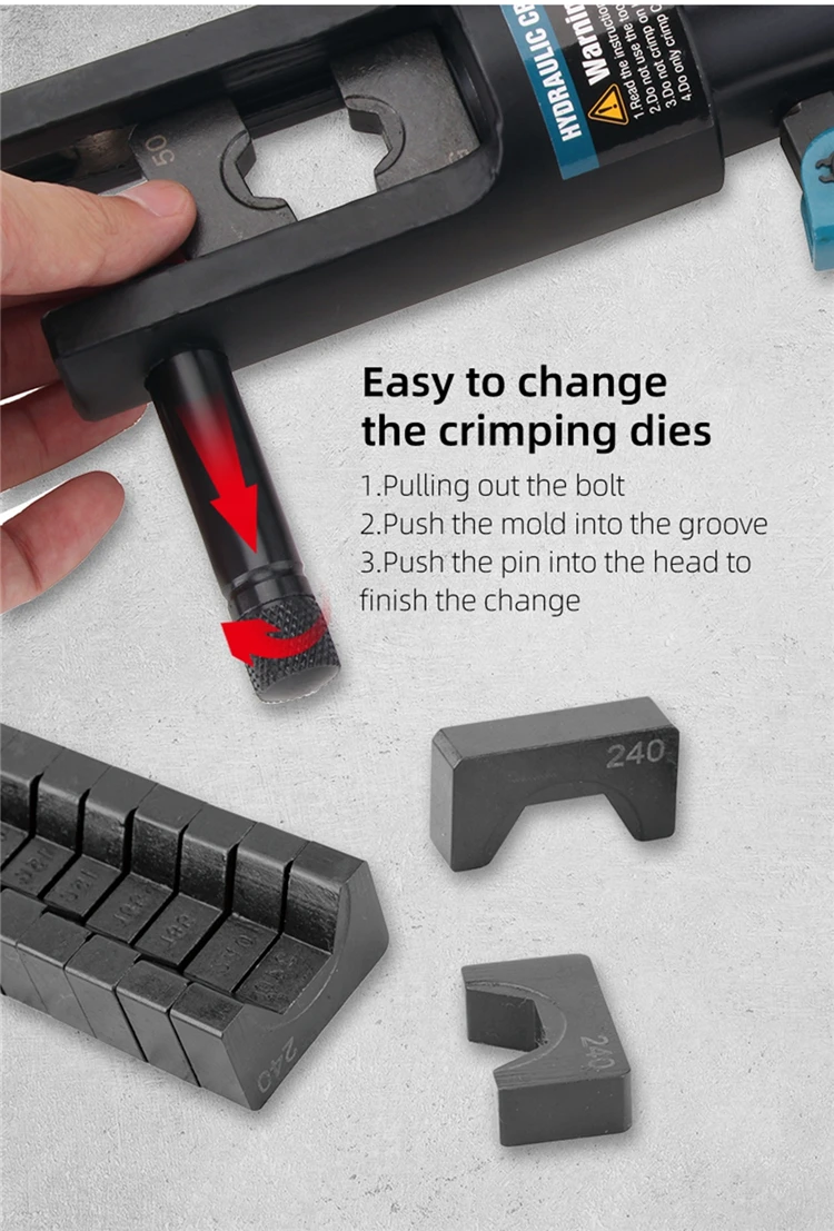 ZUPPER YQK-300 Manual Hydraulic Crimping Tool Kit with Hexagon Crimping Cu 10-300mm Range Safety Design