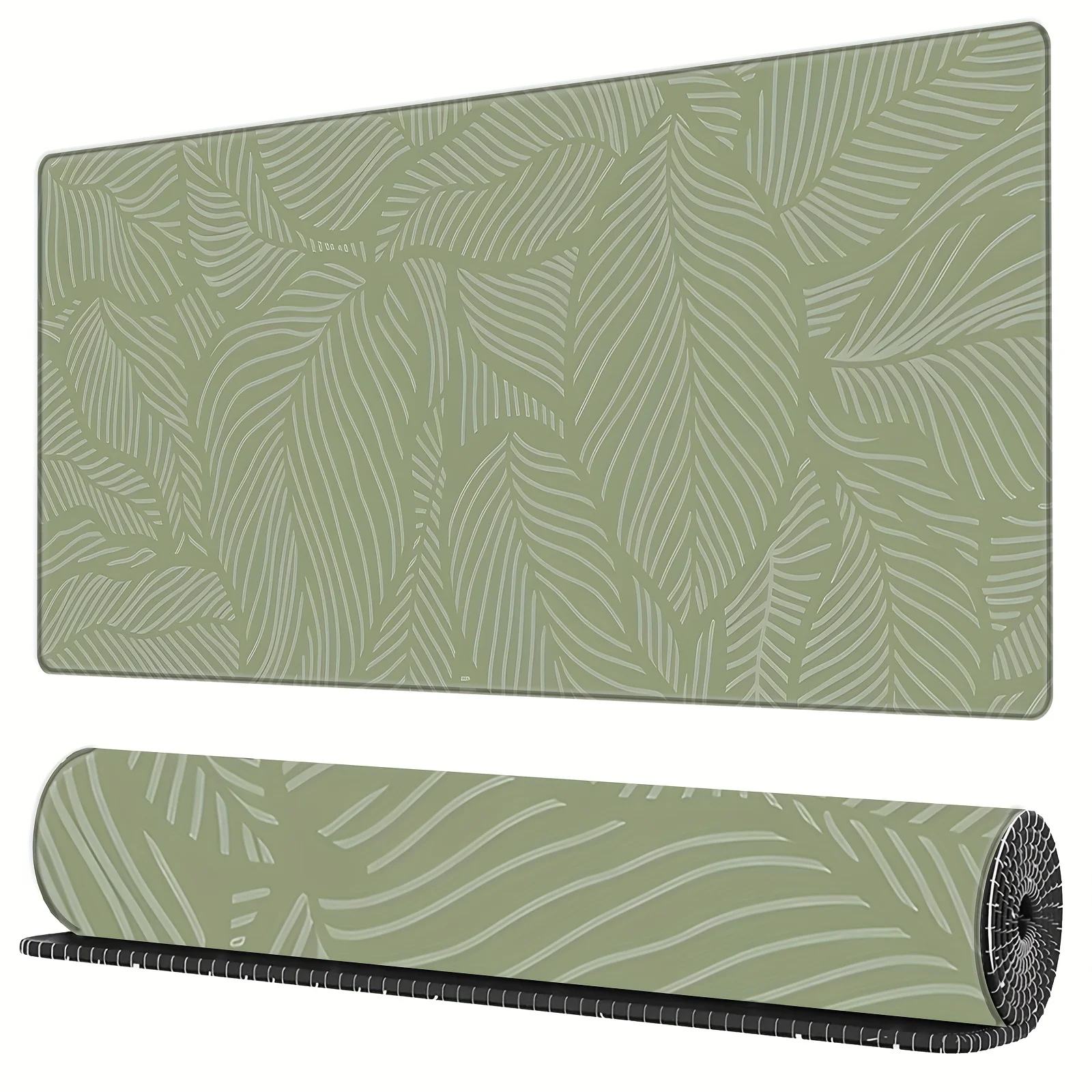 Boho chique folha verde tapete de mesa mousepad lavável antiderrapante natureza-inspirado escritório ou casa espaço de trabalho acessório de escritório em casa mousepad