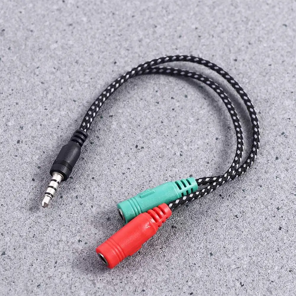 

2 In 1 Audio Cable Headset To 2 Jack Headphone Jack Mic Audio Cable Cable Adapter Y Splitter Cable AUX Cable Cable Converter