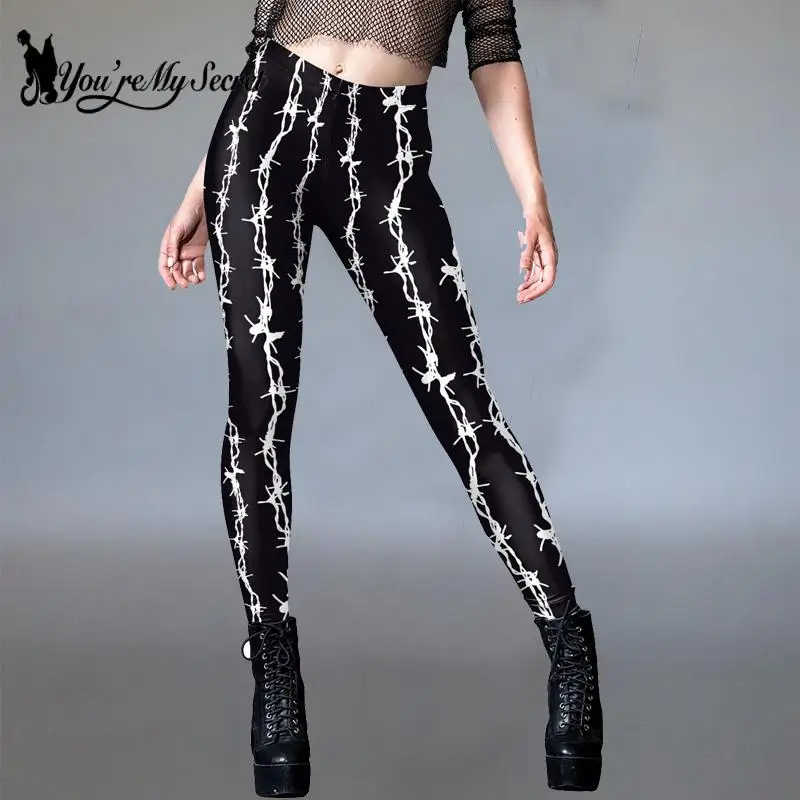 [You're My Secret] 3D Scar Women Legging Goth Style Divination Print Ankle Pants Sexy Stretch Leggin Sport High Waist Yoga Pants