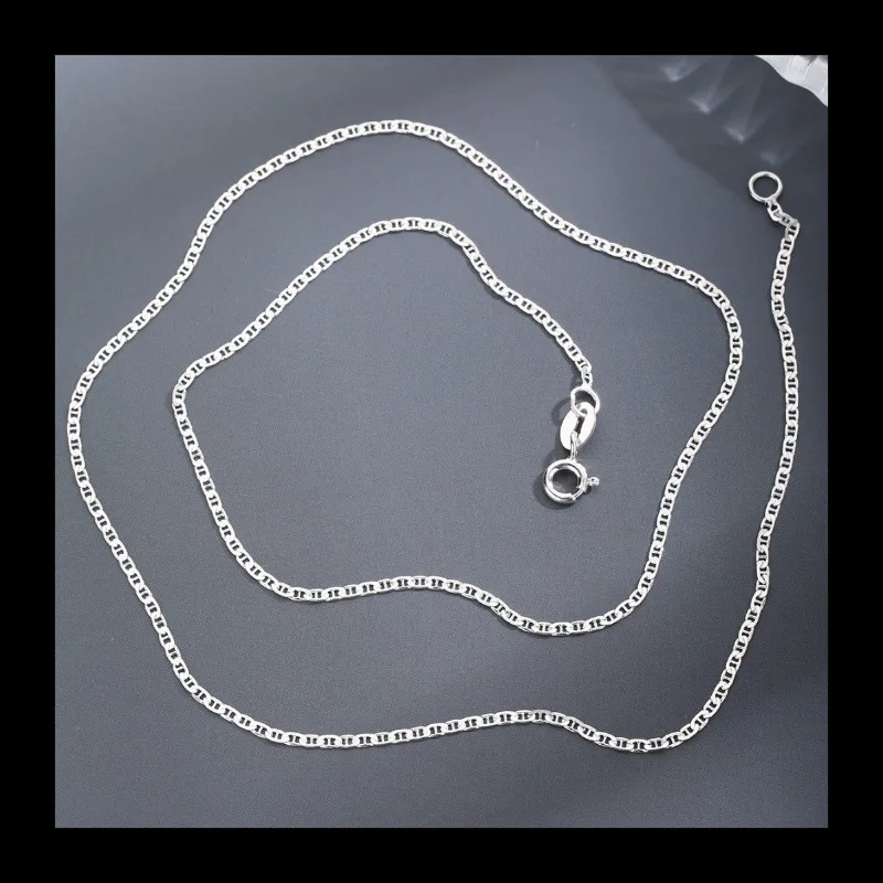 S925 الفضة قلادة جديدة بسيطة شكل سلسلة مزاجه المألوف الفضة الخفيفة الفاخرة الراقية قلادة المرأة