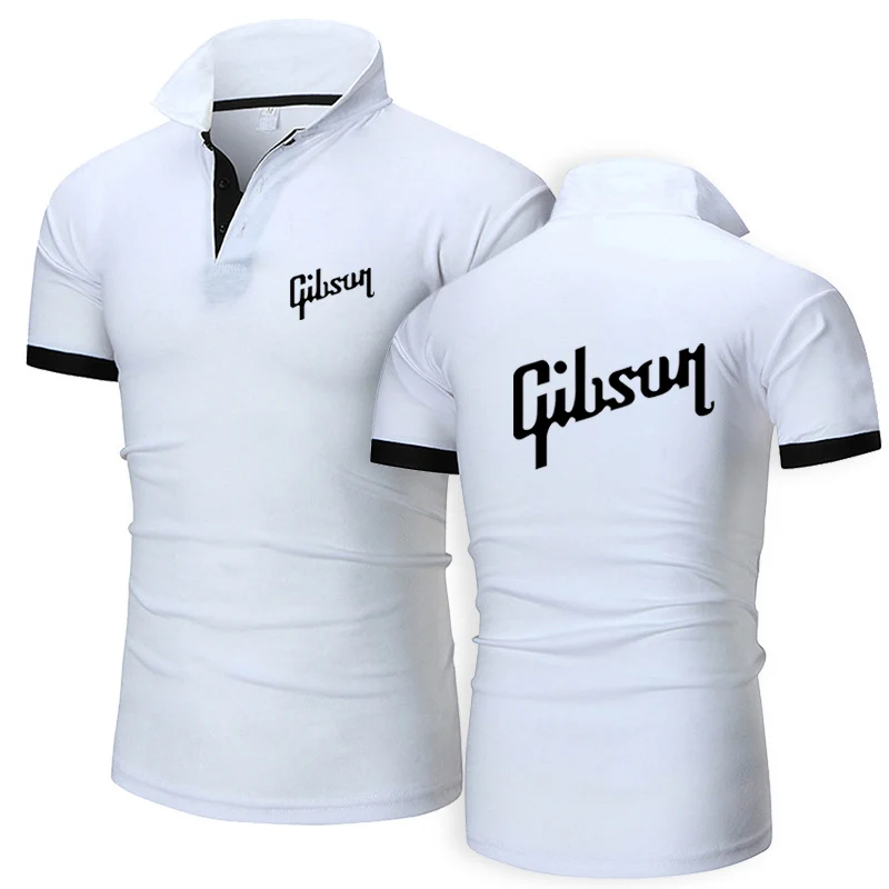 2024 New Gibson Summer Business Men Polo Shirt Solid Color Cotton Short Sleeve Comfortable Casual Short Sleeve T-Shirt Tops