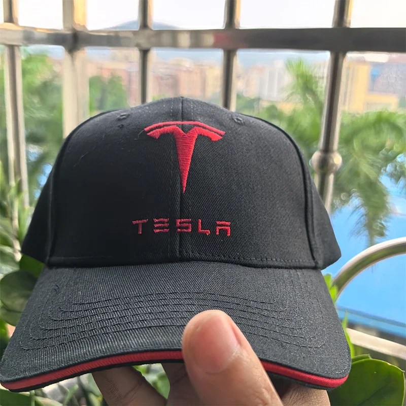 Car Embroidery Baseball Cap Spring Summer Outdoor Sun Hat Cotton Adjustable Cap for Tesla Model 3 Model Y S X