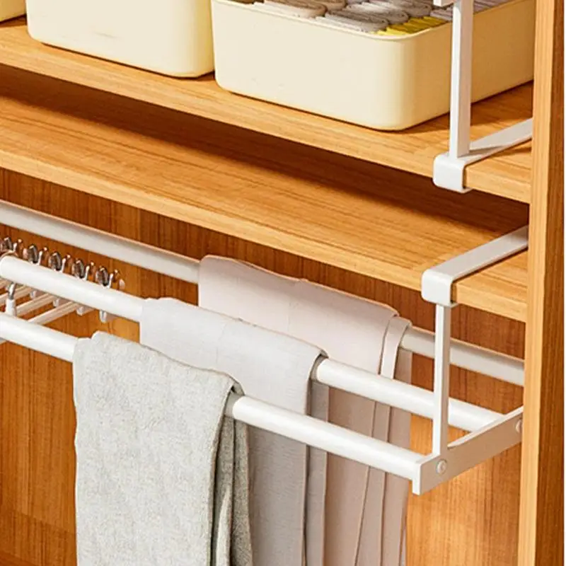 Expandable Shoe Rack Shelf Cabinet Storage Tray Space-Saving Hangings Shoe Basket Adjustable Pantry Shelf For Closet Entryway