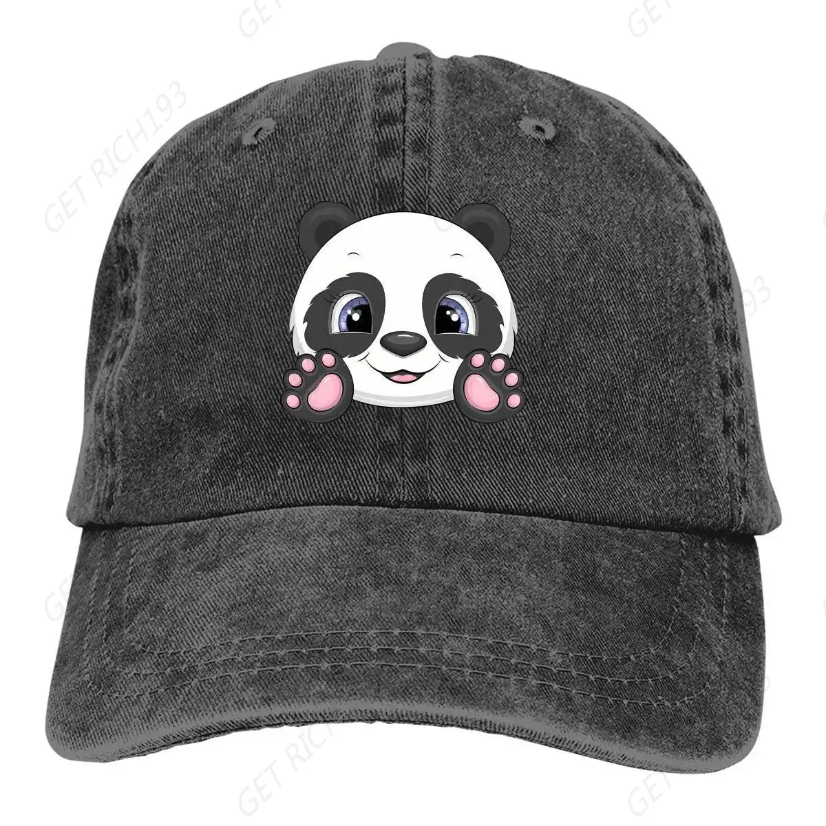 

Cute Panda Cap Sun Visor Big Face Hip Hop Caps Cute Panda Animal Cowboy Hat Peaked Hats One Size