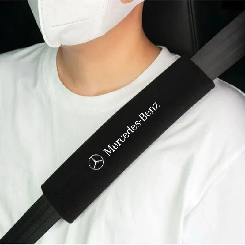 2Pcs Seat Belt Cover Car Styling Cotton Safety Shoulder Protector For Mercedes benz AMG E S GLE CLC Class W204 Auto Accessories