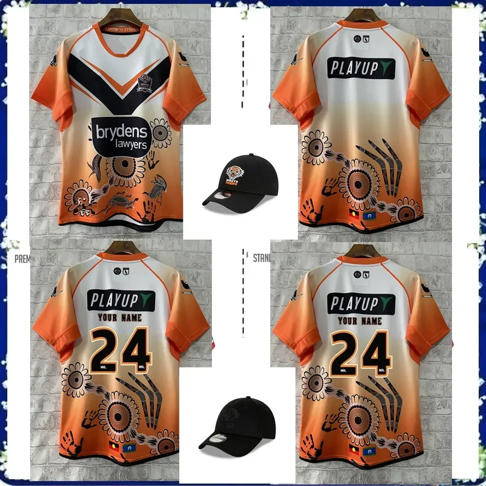 2024 WESTS TIGERS MENS INDIGENOUS RUGBY JERSEY 2024/25 Wests Tigers HOME ANZAC HERITAGE JERSEY size S--5XL