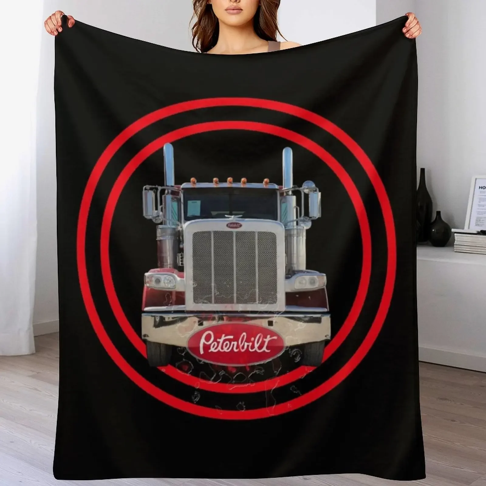 

Truck Logo peterbilt Throw Blanket Plush Fuzzy Cozy Blanket for Couch Sofa