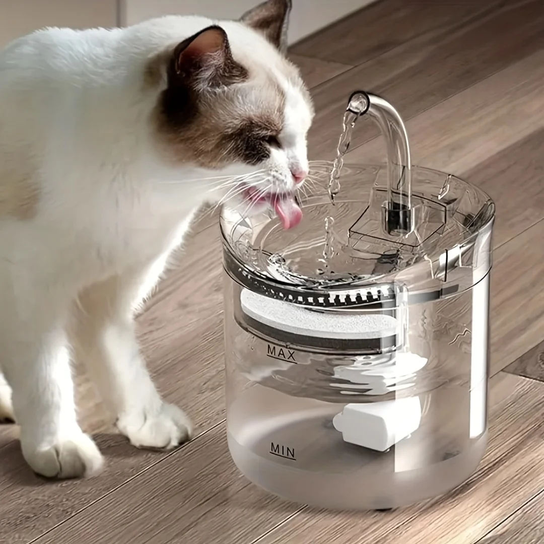 

Smart Pet Water Dispenser with Faucet - Transparent Water Filter Feeder for Cat and Dog
