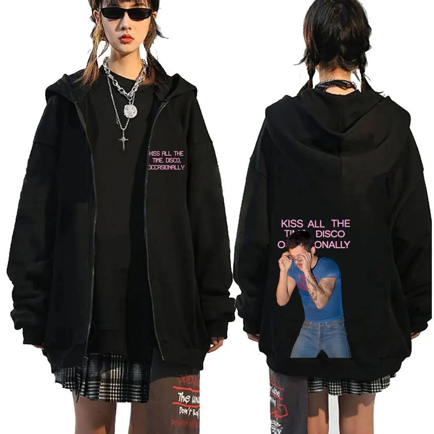 

Kiss All The Time Disco Occasionally Album Same Style Merch Zipper Hoodie Men Women Fashion Pop Music Zip Up Jacket Sweatshirt