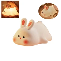 Cute Rabbit Lamp Decorations Desk Accessories Bunny Lamp Panda Light Ornament Cartoon Reading Light Easter Gifts 2