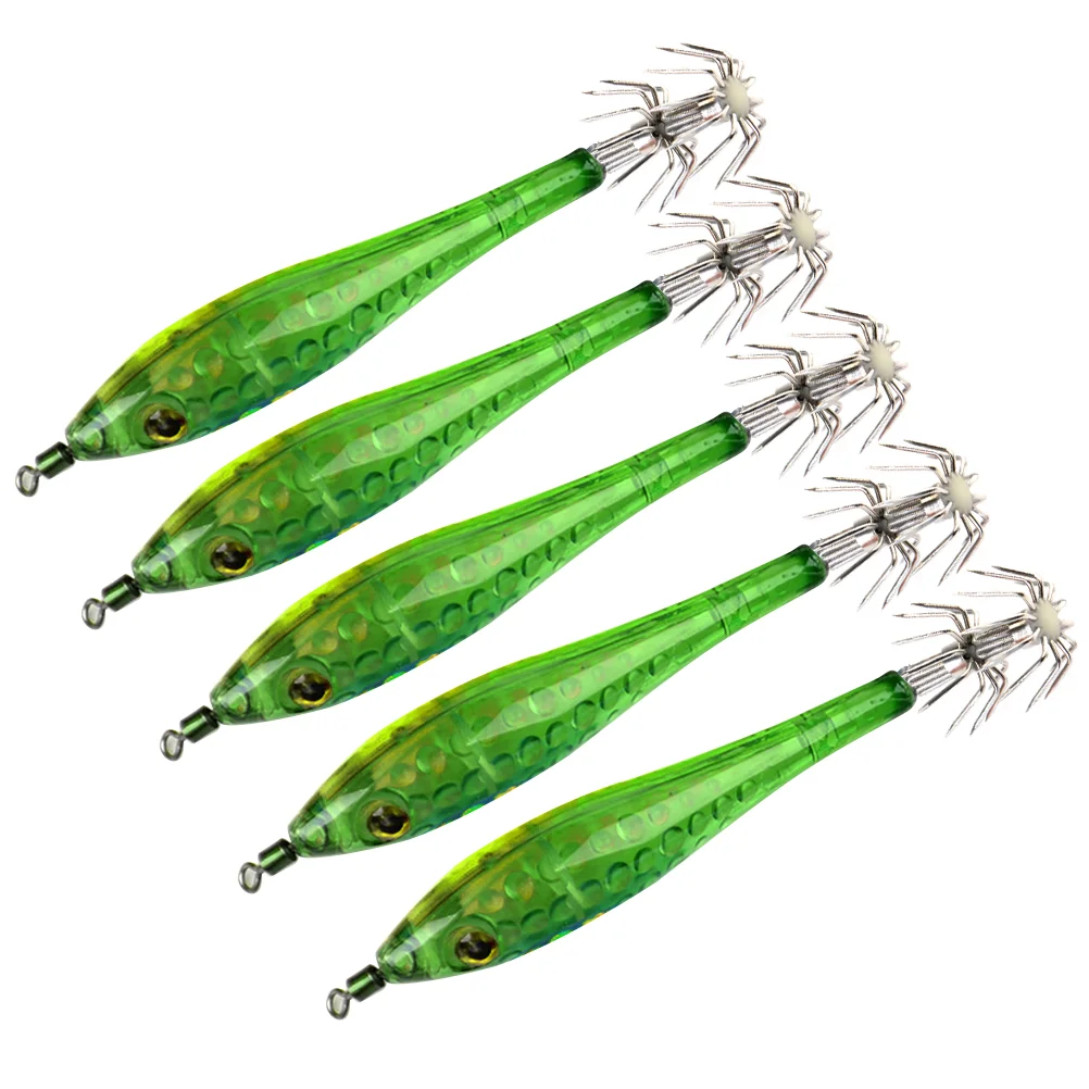 5 Pcs Fishing Hooks Freshwater Lures Night Glowing Luminous Briner Green Deep Sea