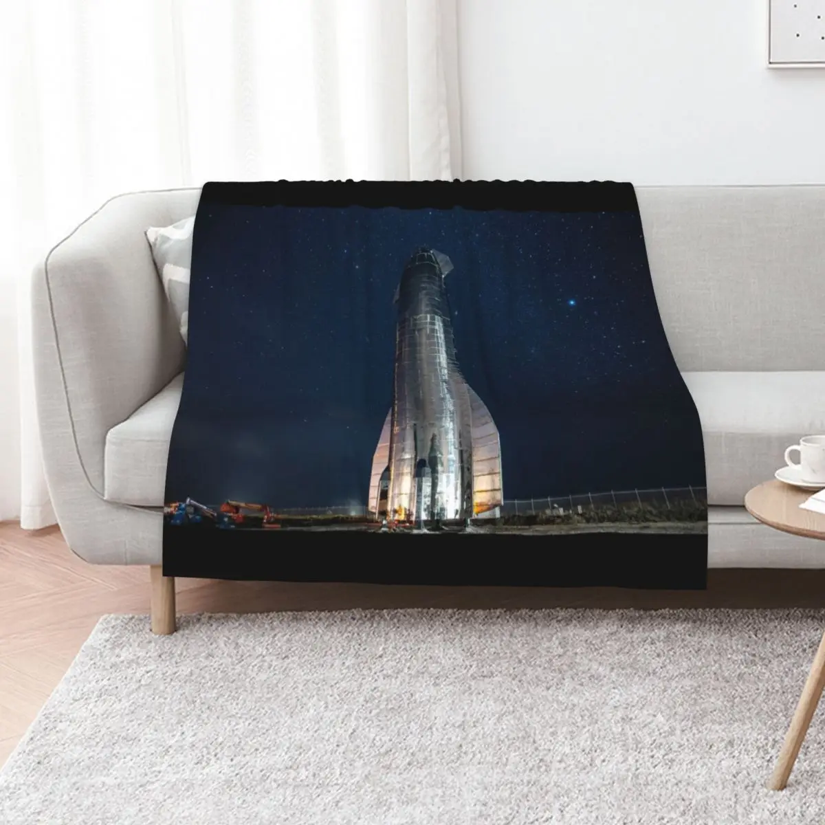 

SpaceX Starship at Night (8K resolution) Throw Blanket blankets and throws anime cosplay anime manga Blankets