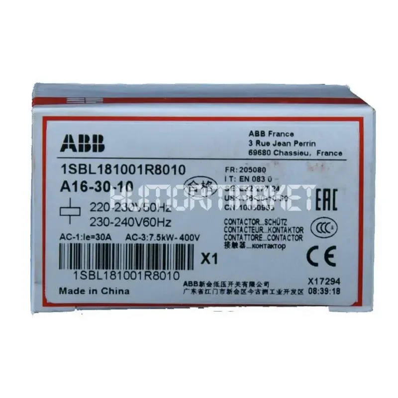 New One ABB contactor A16-30-10 Coil Voltage AC220V