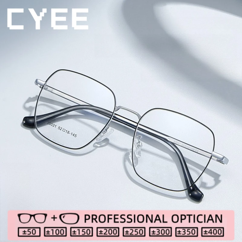 

CYEE Square Clear Vision Reading Glasses Blue Light Blocking High Quality Eyewear Custom Myopia Prescription Optical Eyegiasses