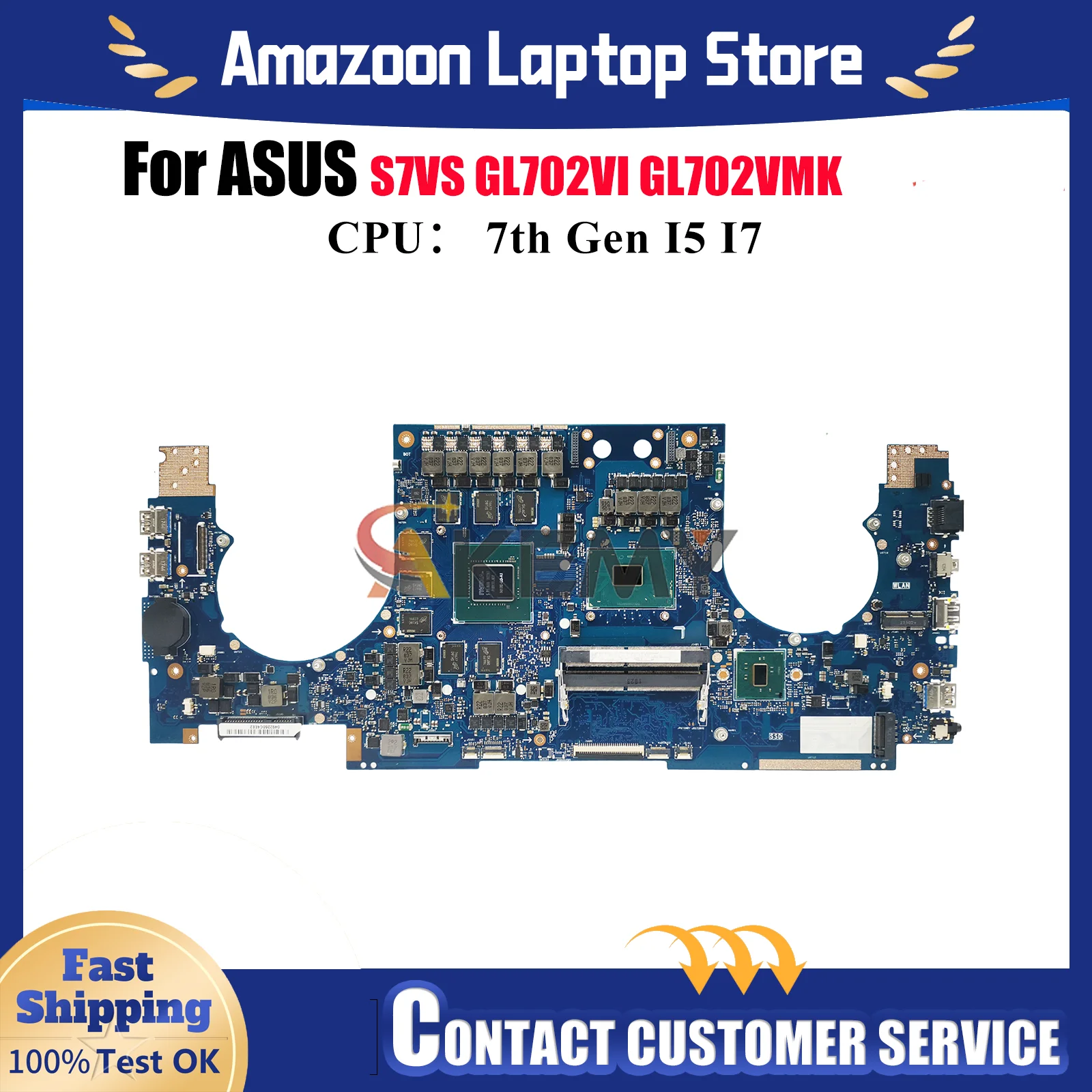 

GL702VI Laptop Motherboard For ASUS ROG Strix GL702VI GL702VSK GL702VMK S7VS GL702V Mainboard With I5 I7 CPU 100% tests OK stk